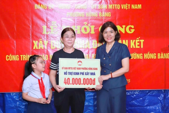 Khởi công nhà 'Đại đoàn kết' tặng hộ khó khăn ở phường Hồng Bàng