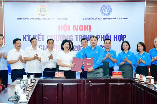 Liên đoàn Lao động - Bảo hiểm Xã hội thành phố ký kết chương trình phối hợp giai đoạn 2025 - 2030