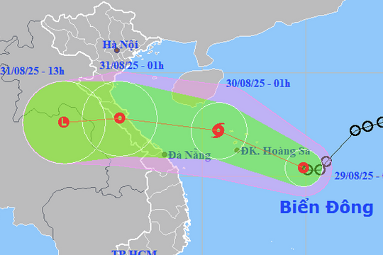 Hôm nay 29/8, áp thấp nhiệt đới có khả năng mạnh lên thành bão