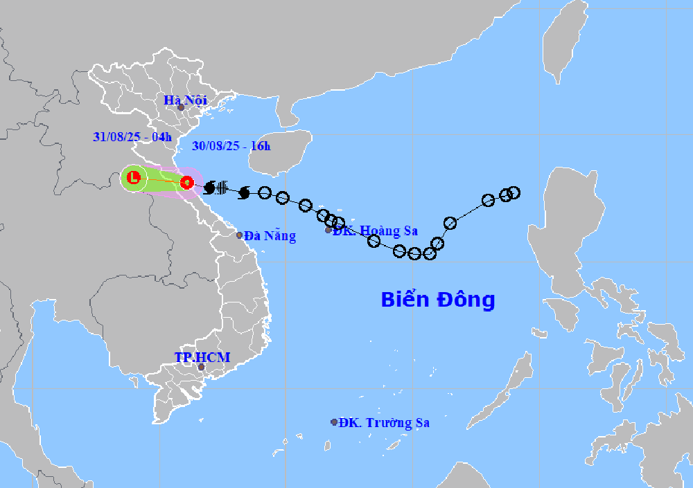 Bão số 6 đã suy yếu thành áp thấp nhiệt đới