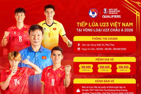 Mua vé xem U23 Việt Nam dự vòng loại U23 châu Á 2026 ở đâu, khi nào?