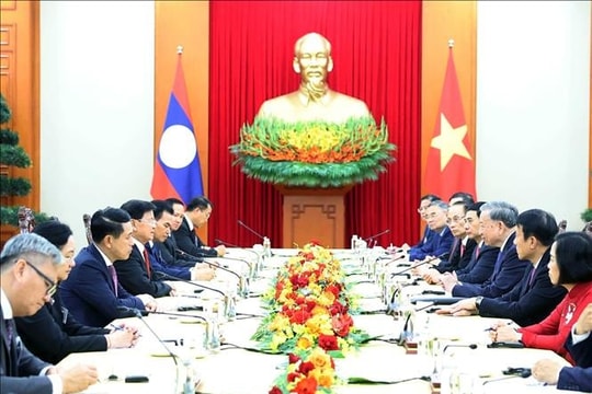 Tổng Bí thư Tô Lâm hội kiến Tổng Bí thư, Chủ tịch nước Lào Thongloun Sisoulith