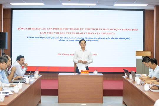 Tăng cường kiểm tra, nắm bắt tình hình thực hiện Quy chế dân chủ ở cơ sở và công tác tín ngưỡng, tôn giáo