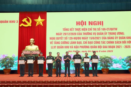 Quân khu 3 khen thưởng 8 tập thể, cá nhân về thực hiện chính sách