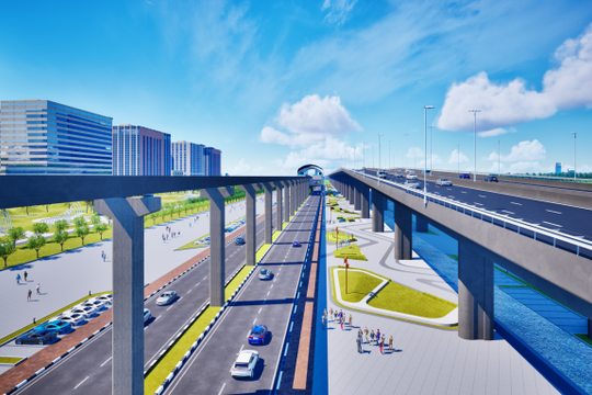 Đề xuất xây dựng tàu điện monorail dọc sông Hồng