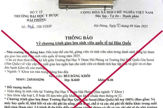 Cảnh báo hành vi lừa đảo, giả mạo văn bản của trường đại học ở Hải Phòng