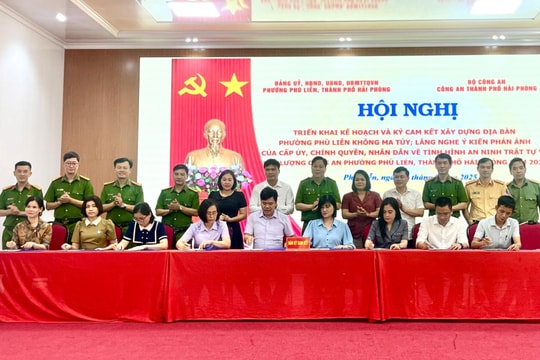 Phường Phù Liễn ký cam kết xây dựng địa bàn không ma túy