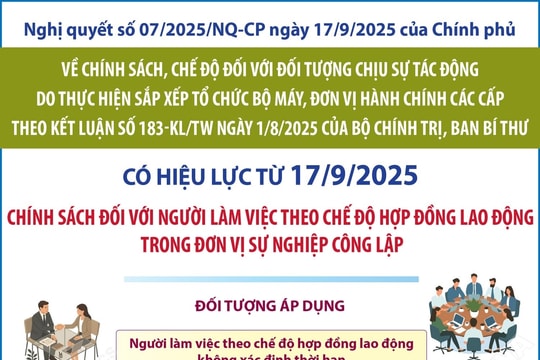 Chính sách đối với người làm việc theo chế độ hợp đồng lao động trong đơn vị sự nghiệp công lập