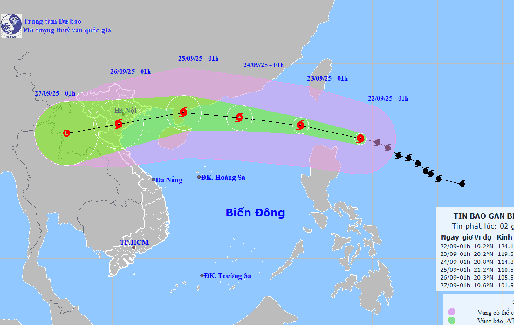 Bão Ragasa sẽ ảnh hưởng đến đất liền các tỉnh từ Quảng Ninh - Hà Tĩnh