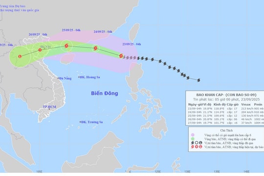 Siêu bão Ragasa đã vào Biển Đông, dự báo ngoài khơi Hải Phòng biển động dữ dội