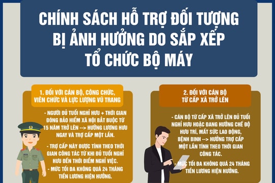 Những trường hợp bị ảnh hưởng do sắp xếp tổ chức bộ máy được hưởng chế độ gì?
