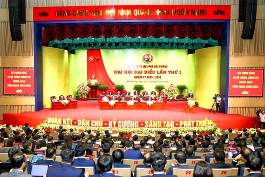 Đại hội Đảng bộ thành phố Hải Phòng nhiệm kỳ 2025-2030 hoàn thành các nội dung làm việc ngày thứ nhất