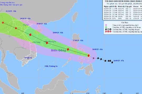 Dự báo đêm nay 26/9, bão Bualoi sẽ vào Biển Đông và trở thành cơn bão số 10 năm 2025