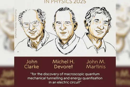 Giải Nobel Vật lý 2025 vinh danh 3 nhà khoa học người Mỹ