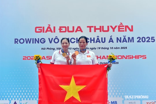 Việt Nam giành 4 huy chương vàng tại Giải đua thuyền Rowing vô địch châu Á 2025