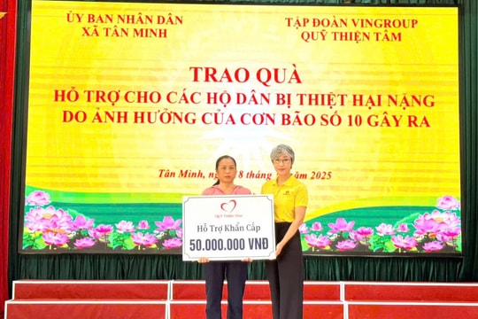 Quỹ Thiện Tâm hỗ trợ người dân xã Tân Minh 390 triệu đồng