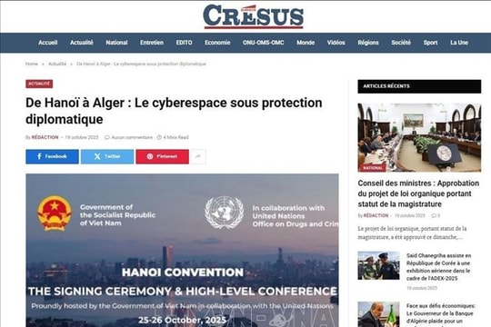Truyền thông Algeria đánh giá dấu mốc lịch sử khẳng định vai trò của Việt Nam trong an ninh mạng toàn cầu