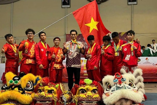 Đội tuyển lân sư rồng Việt Nam giành 2 huy chương vàng giải vô địch châu Á