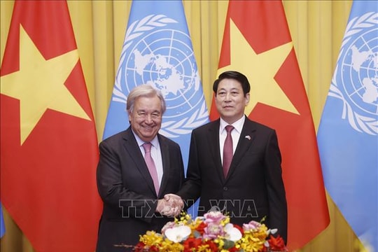 Chủ tịch nước Lương Cường hội đàm với Tổng Thư ký Liên hợp quốc