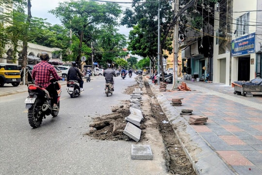 Nhanh chóng hoàn thành cải tạo, chỉnh trang vỉa hè đường Lương Khánh Thiện