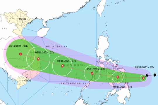 Bão Kalmaegi tăng ba cấp, ngày 5/11 vào Biển Đông