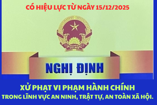 Quy định mới xử phạt vi phạm hành chính trong lĩnh vực an ninh, trật tự, an toàn xã hội.