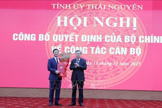 Đồng chí Vương Quốc Tuấn giữ chức Phó bí thư Tỉnh ủy Thái Nguyên