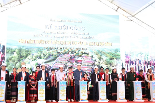 Khởi công xây dựng các Trường phổ thông nội trú liên cấp Tiểu học - THCS các xã biên giới của tỉnh Quảng Ngãi