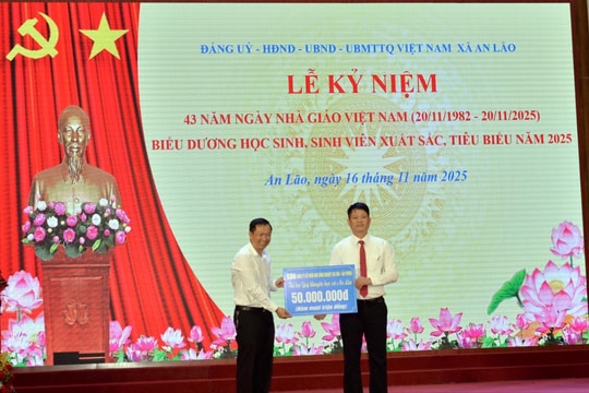 Quỹ khuyến học xã An Lão đạt gần 300 triệu đồng