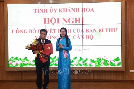 Điều động, chỉ định đồng chí Trần Phong giữ chức Phó bí thư Tỉnh ủy Khánh Hòa