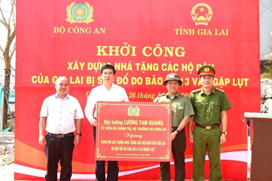 Bộ Công an khởi công xây dựng nhà tặng các hộ dân bị thiệt hại do bão lũ