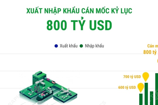 Xuất nhập khẩu cán mốc kỷ lục 800 tỷ USD