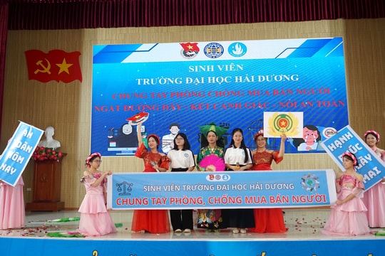 Trường Đại học Hải Dương giành giải nhất Hội thi tuyên truyền phòng chống mua bán người