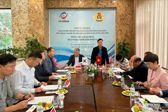 Thúc đẩy hợp tác hoạt động công đoàn giữa Hải Phòng và thành phố Suwon