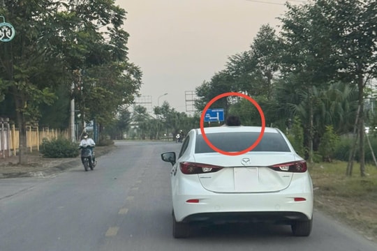 Nguy hiểm trẻ em thò người qua cửa nóc ô tô