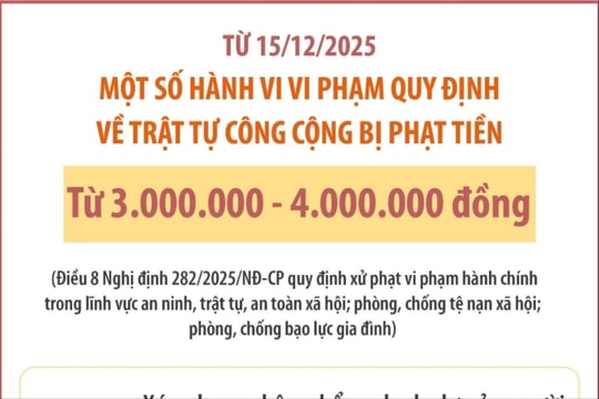Mức phạt vi phạm trật tự công cộng, sự yên tĩnh chung, đăng ký, quản lý cư trú