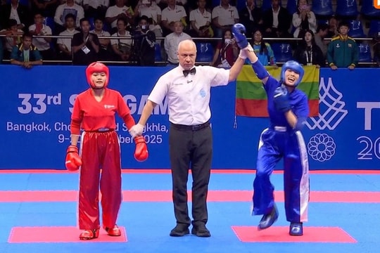 Hoàng Thị Thùy Giang xuất sắc giành huy chương vàng ở môn kick-boxing