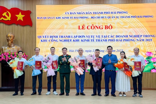 Thành lập 10 đơn vị tự vệ tại doanh nghiệp trong các khu công nghiệp, khu kinh tế Hải Phòng