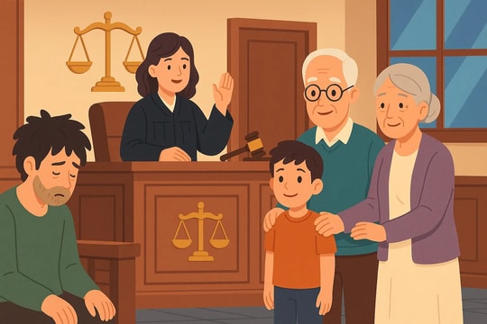 Vợ chồng con trai ly hôn, ông bà nuôi cháu được không?