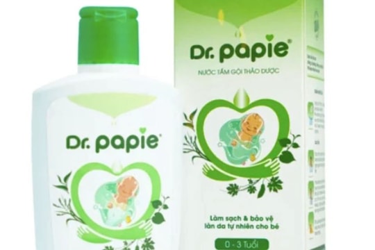 Thu hồi nước tắm gội trẻ em Dr. Papie không đạt chuẩn trên toàn quốc