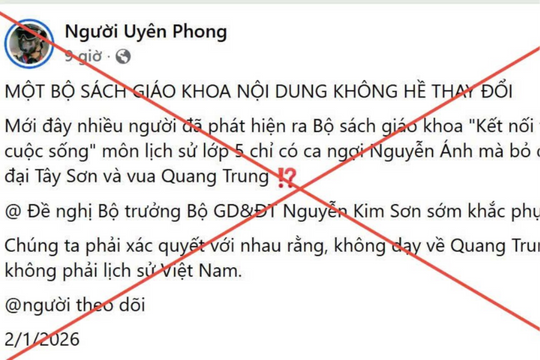 Phản hồi thông tin thất thiệt về sách giáo khoa môn Lịch sử - Địa lý lớp 5