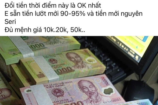 Cảnh giác với thủ đoạn lừa đảo 'đổi tiền mới, tiền lẻ' trên mạng dịp cận Tết