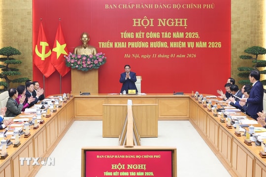 Năm 2026, Đảng bộ Chính phủ tập trung lãnh đạo, chỉ đạo, đạt các mục tiêu lớn của Đại hội XIV