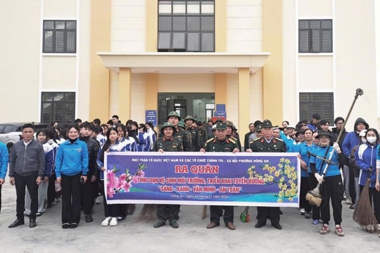 Phường Hồng An ra quân tổng vệ sinh môi trường