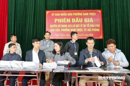 Phường Nam Triệu đấu giá thành công 220 lô đất, chênh hơn 243 tỷ đồng so với giá khởi điểm
