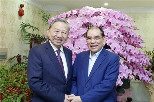 Tổng Bí thư Tô Lâm chúc Tết nguyên Tổng Bí thư Nông Đức Mạnh