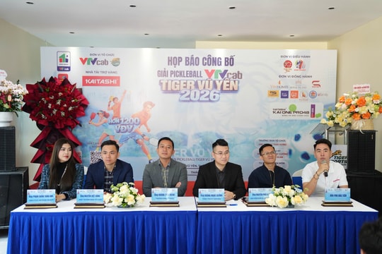 Hơn 1.200 vận động viên tranh Giải Pickleball VTVcab Tiger Vũ Yên 2026