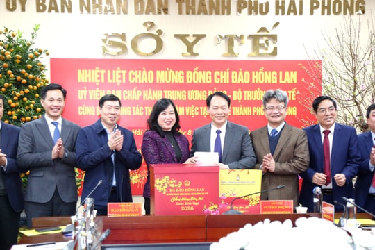 Bộ trưởng Y tế Đào Hồng Lan thăm, làm việc, chúc Tết ngành y tế Hải Phòng