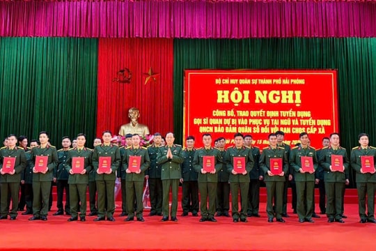 Tuyển dụng 189 quân nhân chuyên nghiệp tại Hải Phòng