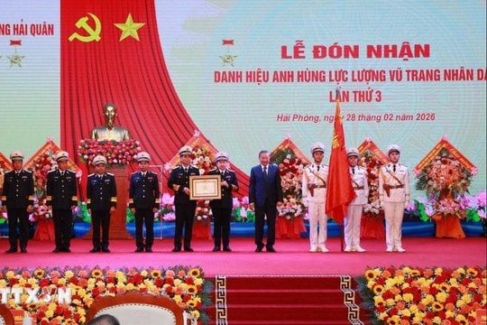 Quân chủng Hải quân đón nhận danh hiệu Anh hùng Lực lượng vũ trang nhân dân lần thứ 3